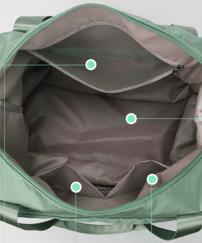 Sac de voyage pliable de grande capacité ( couleur : vert pistache / rouge bordeaux )