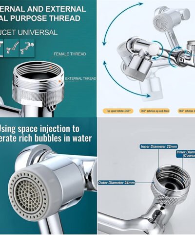 Rallonge de robinet rotative universelle, rotation grand Angle à 1080