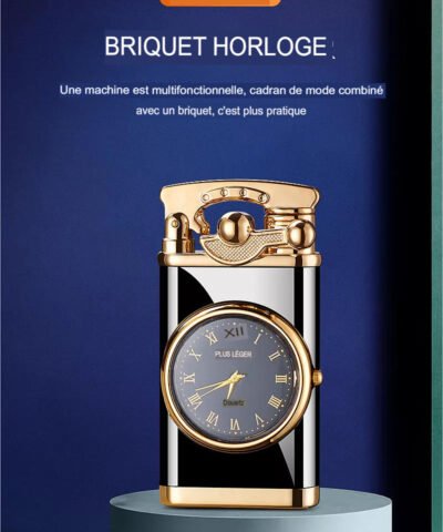 briquet à flamme avec montre