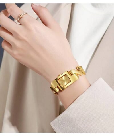 Montre-bracelet à quartz carrée pour couple