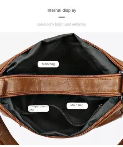 Sac à main en cuir souple de grande capacité de style rétro pour femme