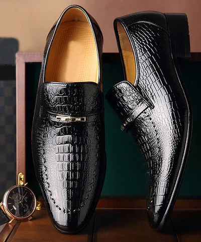 chaussures en cuir gaufré pour hommes