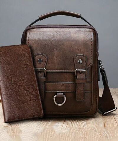 Ensemble sac à bandoulière et portefeuille pour homme