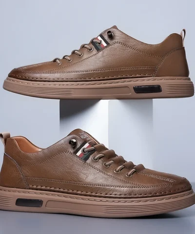 Baskets décontractées en cuir haut de gamme